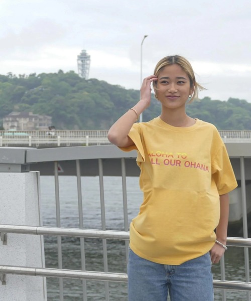 URBAN ISLAND SOCIETY(アーバンアイランドソサエティ)の「【URBAN ISLAND SOCIETY/アーバンアイランドソサエティ】OHANA S/S TEE / オハナプリント半袖T-シャツ(Tシャツ/カットソー・メンズ・ホワイト/イエロー/ブラック・SMALL/MEDIUM/LARGE/X-LARGE)」の4枚目の写真