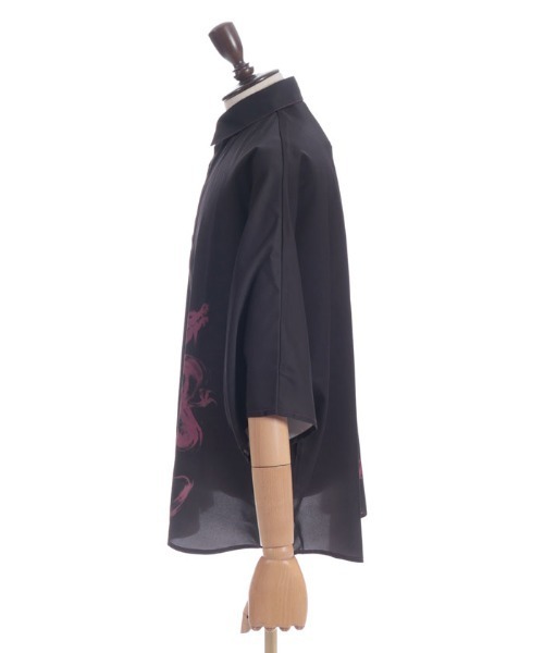 REZEN（リゼン）の「昇龍プリント半袖シャツ（シャツ/ブラウス・メンズ・レッドパープル/ローズ/ブラック・LARGE/MEDIUM）」の14枚目の写真