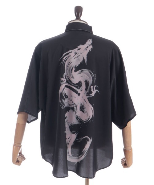REZEN（リゼン）の「昇龍プリント半袖シャツ（シャツ/ブラウス・メンズ・レッドパープル/ローズ/ブラック・LARGE/MEDIUM）」の21枚目の写真