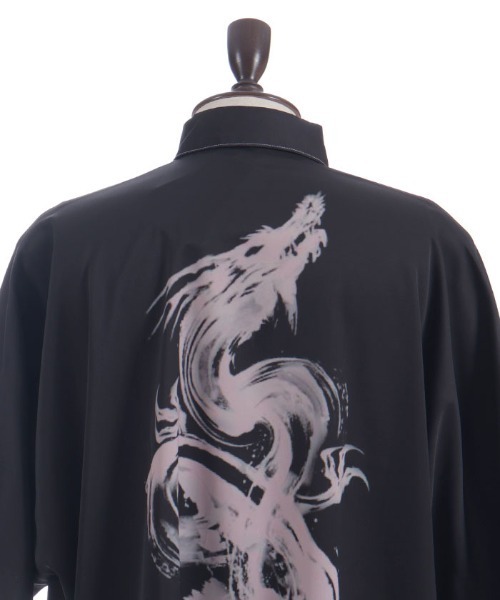 axes femme REZEN リゼン 昇龍プリント半袖シャツ M セール】昇龍プリント半袖シャツ（シャツ/ブラウス）｜REZEN