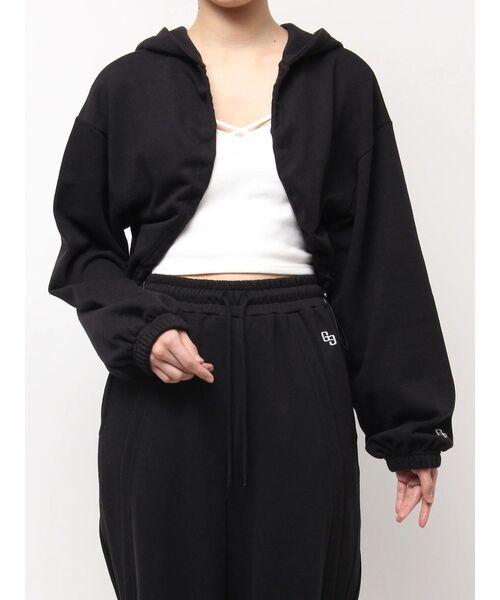 GYDA（ジェイダ）の「GGショートスウェットボレロパーカー（パーカー・レディース・ライトグレー/ブラック・FREE）」の3枚目の写真