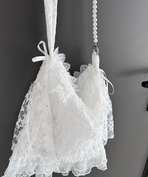 UP START（アップスタート）の「【LAMPOON】総レースショルダーバッグ（ショルダーバッグ・レディース・ホワイト・FREE）」の3枚目の写真