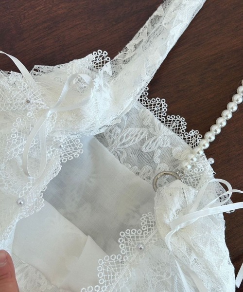 UP START（アップスタート）の「【LAMPOON】総レースショルダーバッグ（ショルダーバッグ・レディース・ホワイト・FREE）」の5枚目の写真