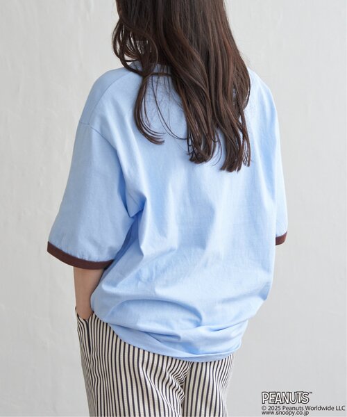 PEANUTS（ピーナッツ）の「PEANUTS ピーナッツ SNOOPY スヌーピー TP ベストフレンドリンガーT（Tシャツ/カットソー・メンズ・ホワイト/クリーム/オフホワイト/サックスブルー・LL/L/M）」の8枚目の写真