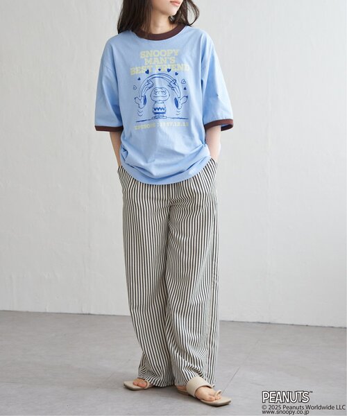 PEANUTS（ピーナッツ）の「PEANUTS ピーナッツ SNOOPY スヌーピー TP ベストフレンドリンガーT（Tシャツ/カットソー・メンズ・ホワイト/クリーム/オフホワイト/サックスブルー・LL/L/M）」の10枚目の写真