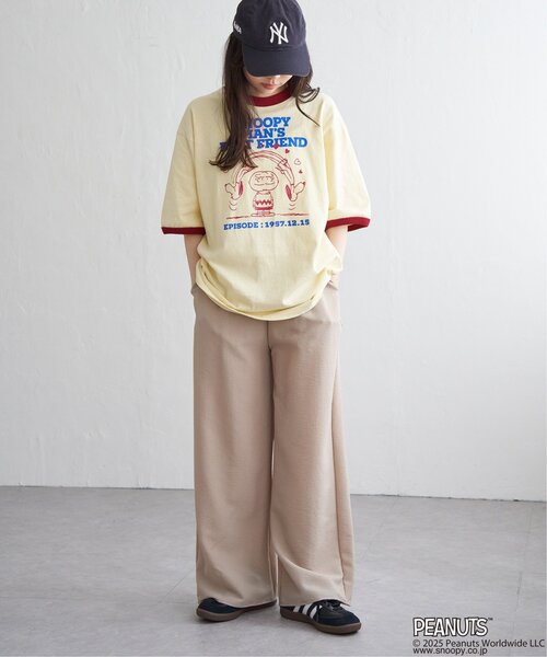 PEANUTS（ピーナッツ）の「PEANUTS ピーナッツ SNOOPY スヌーピー TP ベストフレンドリンガーT（Tシャツ/カットソー・メンズ・ホワイト/クリーム/オフホワイト/サックスブルー・LL/L/M）」の15枚目の写真