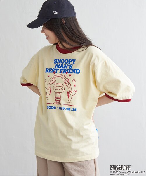 PEANUTS（ピーナッツ）の「PEANUTS ピーナッツ SNOOPY スヌーピー TP ベストフレンドリンガーT（Tシャツ/カットソー・メンズ・ホワイト/クリーム/オフホワイト/サックスブルー・LL/L/M）」の19枚目の写真