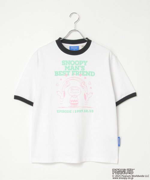 PEANUTS（ピーナッツ）の「PEANUTS ピーナッツ SNOOPY スヌーピー TP ベストフレンドリンガーT（Tシャツ/カットソー・メンズ・ホワイト/クリーム/オフホワイト/サックスブルー・LL/L/M）」の21枚目の写真