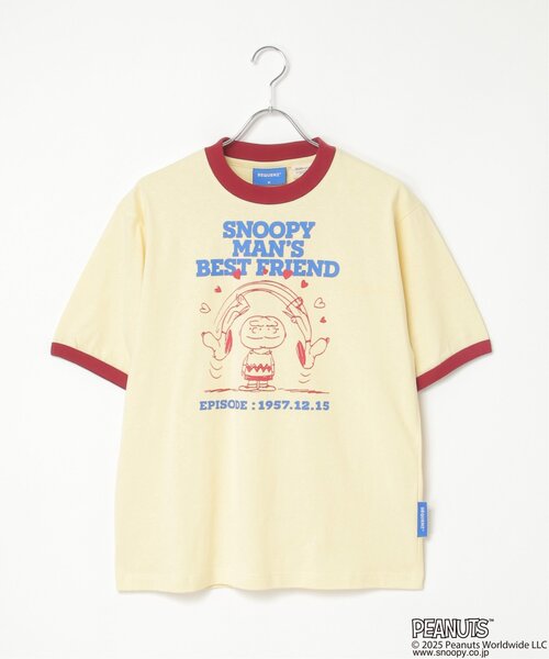 PEANUTS（ピーナッツ）の「PEANUTS ピーナッツ SNOOPY スヌーピー TP ベストフレンドリンガーT（Tシャツ/カットソー・メンズ・ホワイト/クリーム/オフホワイト/サックスブルー・LL/L/M）」の22枚目の写真