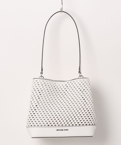 MICHAEL KORS ホワイトショルダートートバッグ MICHAEL KORS - 良品 マイケルコース レザー トートバッグ 鞄