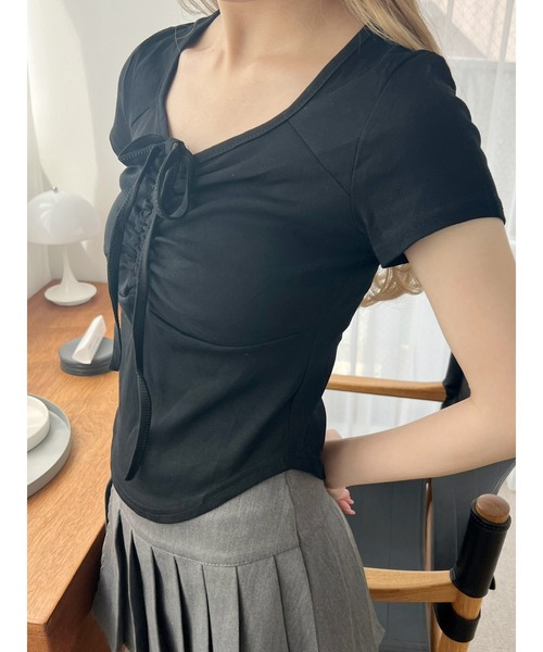 PHILLY(フィリー)の「【PHILLY】2WAYデザインTシャツ(Tシャツ/カットソー・レディース・ブラック/グレー/ピンク・FREE)」の5枚目の写真