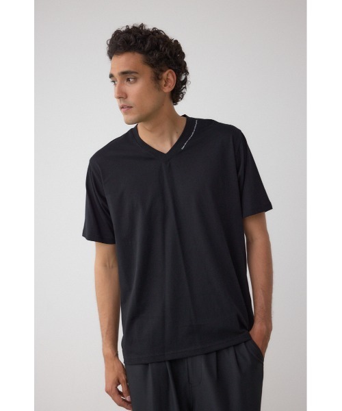 AZUL by moussy(アズールバイマウジー)の「AZコットン VネックロゴTシャツ(Tシャツ/カットソー・メンズ・ブラック/ホワイト/ネイビー・SMALL/MEDIUM/LARGE)」の14枚目の写真