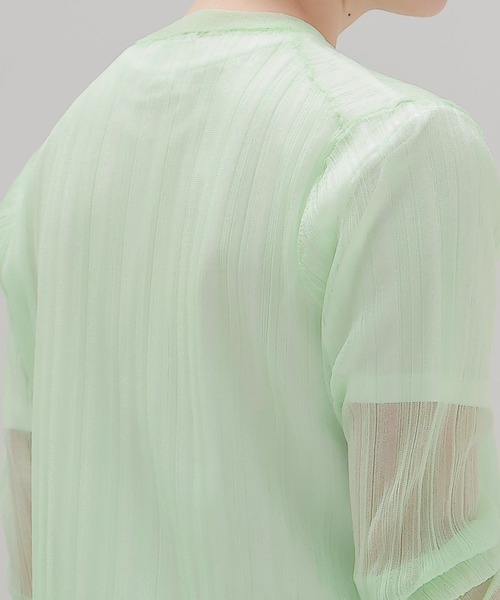 DRESSLAVE(ドレスレイブ)の「sheer random rib cardigan(シアーランダムリブカーディガン)(カーディガン/ボレロ・レディース・ライトグリーン・38)」の6枚目の写真