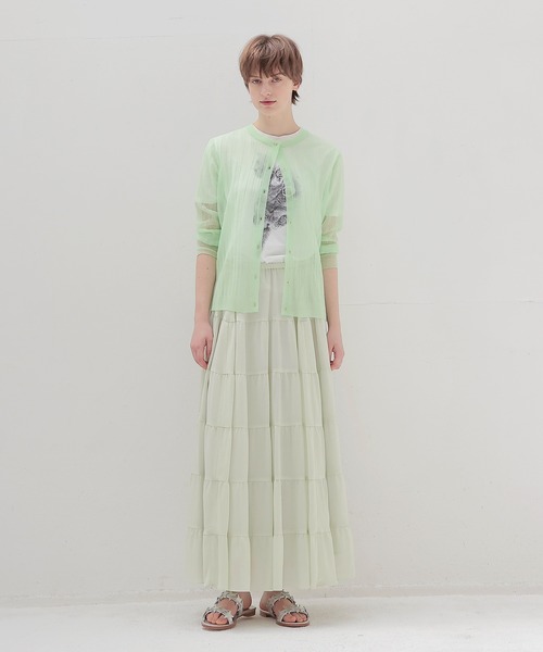 DRESSLAVE(ドレスレイブ)の「sheer random rib cardigan(シアーランダムリブカーディガン)(カーディガン/ボレロ・レディース・ライトグリーン・38)」の8枚目の写真