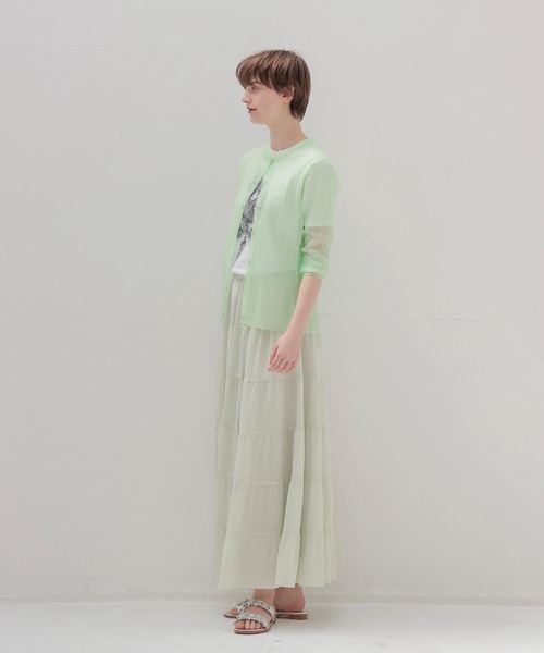 DRESSLAVE(ドレスレイブ)の「sheer random rib cardigan(シアーランダムリブカーディガン)(カーディガン/ボレロ・レディース・ライトグリーン・38)」の9枚目の写真