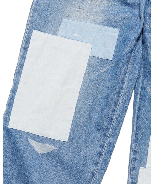 uniform experiment(ユニフォームエクスペリメント)の「PATCHWORKED DENIM WIDE-FITJEANS(デニムパンツ・メンズ・インディゴブルー・1/2/3/4/5)」の6枚目の写真