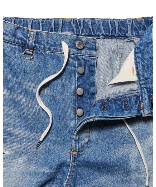 uniform experiment(ユニフォームエクスペリメント)の「PATCHWORKED DENIM WIDE-FITJEANS(デニムパンツ・メンズ・インディゴブルー・1/2/3/4/5)」の7枚目の写真
