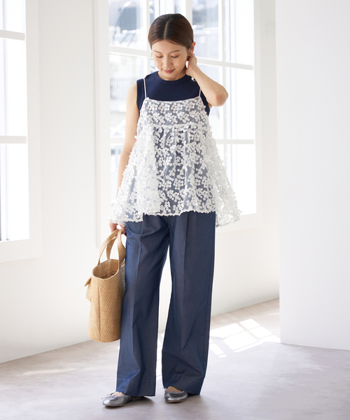 IENA（イエナ）の「《追加》フラワーエンブロイダリー キャミソール（キャミソール・レディース・ホワイト・FREE）」の8枚目の写真