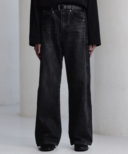 CLEL（クレイル）の「【CLEL】Relief Straight Denim Pants / レリーフストレートデニムパンツ【セットアップ対応】（デニムパンツ・メンズ・ブラック/グレー/ブルー系/ブラック系/ブラック系1/ブルー・XS/S/M/L）」の3枚目の写真
