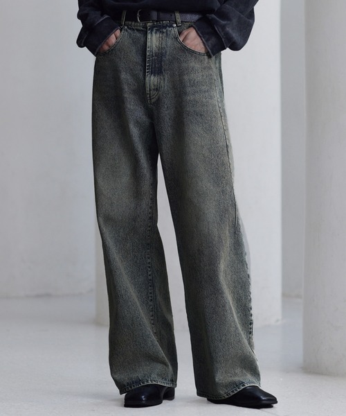 CLEL（クレイル）の「【CLEL】Relief Straight Denim Pants / レリーフストレートデニムパンツ【セットアップ対応】（デニムパンツ・メンズ・ブラック/グレー/ブルー系/ブラック系/ブラック系1/ブルー・XS/S/M/L）」の6枚目の写真