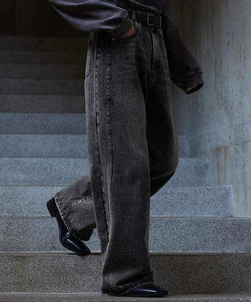 CLEL（クレイル）の「【CLEL】Relief Straight Denim Pants / レリーフストレートデニムパンツ【セットアップ対応】（デニムパンツ・メンズ・ブラック/グレー/ブルー系/ブラック系/ブラック系1/ブルー・XS/S/M/L）」の21枚目の写真