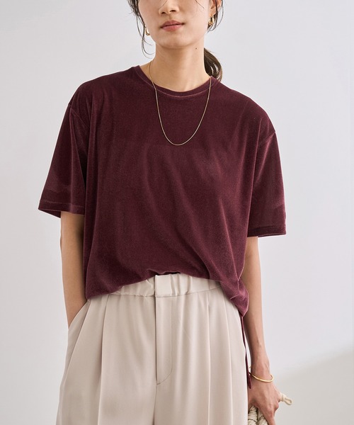 ROPE'(ロペ)の「シアーベロアTシャツ/イージーケア(Tシャツ/カットソー・レディース・ブラック/ワイン/グレー・FREE)」の15枚目の写真