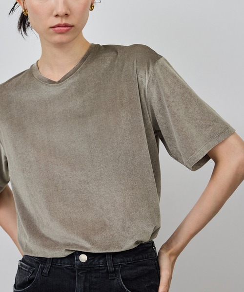 ROPE'(ロペ)の「シアーベロアTシャツ/イージーケア(Tシャツ/カットソー・レディース・ブラック/ワイン/グレー・FREE)」の7枚目の写真