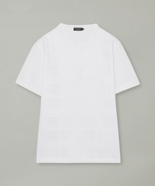 BLACK LABEL CRESTBRIDGE(ブラックレーベル・クレストブリッジ)の「シアーチェックコンビTシャツ(Tシャツ/カットソー・メンズ・ブラック/ベージュ系その他/オフホワイト・L/M/XL)」の7枚目の写真