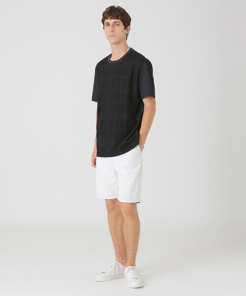 BLACK LABEL CRESTBRIDGE(ブラックレーベル・クレストブリッジ)の「シアーチェックコンビTシャツ(Tシャツ/カットソー・メンズ・ブラック/ベージュ系その他/オフホワイト・L/M/XL)」の8枚目の写真