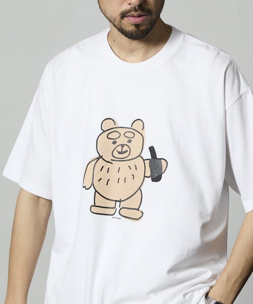 cotton pan（コットンパン）の「COTTON PAN/コットンパン くま フロントプリントTシャツ / CP25AW-FH005（Tシャツ/カットソー・メンズ・ブラック/ホワイト・L/M）」の10枚目の写真