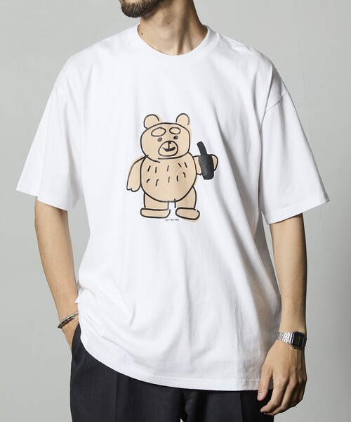 cotton pan（コットンパン）の「COTTON PAN/コットンパン くま フロントプリントTシャツ / CP25AW-FH005（Tシャツ/カットソー・メンズ・ブラック/ホワイト・L/M）」の9枚目の写真