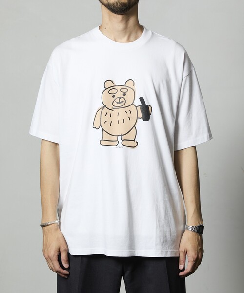 cotton pan（コットンパン）の「COTTON PAN/コットンパン くま フロントプリントTシャツ / CP25AW-FH005（Tシャツ/カットソー・メンズ・ブラック/ホワイト・L/M）」の13枚目の写真