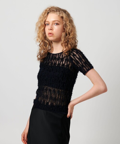 ATTISESSION（アティセッション）の「＜ATTISESSION＞フェザーライク チュール プルオーバー トップス（その他トップス・レディース・オフホワイト/ネイビー・FREE）」の16枚目の写真