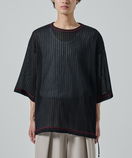 SHAREEF(シャリーフ)の「【SHAREEF】SHEER CODE TEE(Tシャツ/カットソー・メンズ・ブラック/ホワイト・1/2)」の19枚目の写真