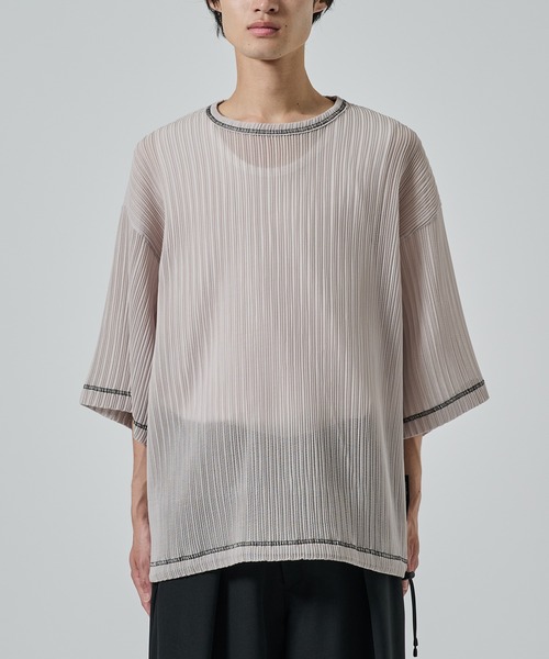 SHAREEF(シャリーフ)の「【SHAREEF】SHEER CODE TEE(Tシャツ/カットソー・メンズ・ブラック/ホワイト・1/2)」の9枚目の写真