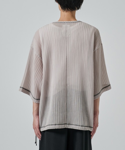 SHAREEF(シャリーフ)の「【SHAREEF】SHEER CODE TEE(Tシャツ/カットソー・メンズ・ブラック/ホワイト・1/2)」の11枚目の写真