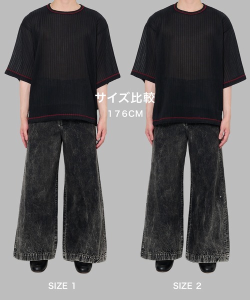 SHAREEF(シャリーフ)の「【SHAREEF】SHEER CODE TEE(Tシャツ/カットソー・メンズ・ブラック/ホワイト・1/2)」の8枚目の写真