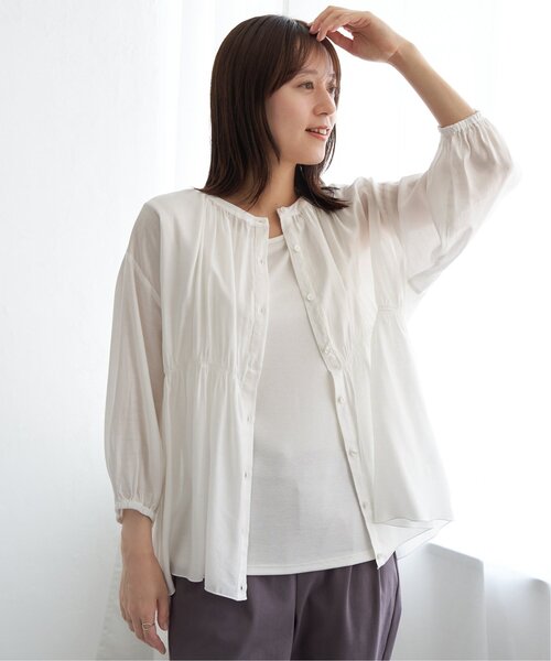 ikka(イッカ)の「【お得だ値】シアシャーリングブラウスアンサンブル【2点セット】(シャツ/ブラウス・レディース・グリーン/オフホワイト/ブラック/グレイッシュベージュ・S/M/L)」の18枚目の写真