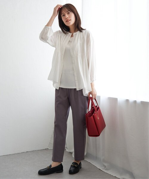 ikka(イッカ)の「【お得だ値】シアシャーリングブラウスアンサンブル【2点セット】(シャツ/ブラウス・レディース・グリーン/オフホワイト/ブラック/グレイッシュベージュ・S/M/L)」の20枚目の写真