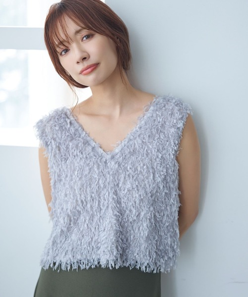 mysty woman（ミスティウーマン）の「2WAYフラッフィーベスト 584675（ベスト・レディース・グレー/アイボリー/ブラック・FREE）」の17枚目の写真