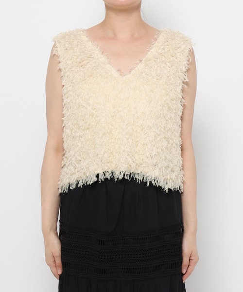 mysty woman（ミスティウーマン）の「2WAYフラッフィーベスト 584675（ベスト・レディース・グレー/アイボリー/ブラック・FREE）」の15枚目の写真