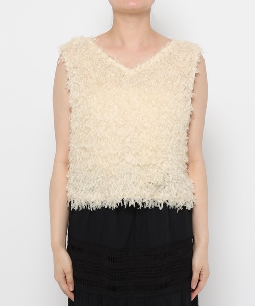 mysty woman（ミスティウーマン）の「2WAYフラッフィーベスト 584675（ベスト・レディース・グレー/アイボリー/ブラック・FREE）」の8枚目の写真