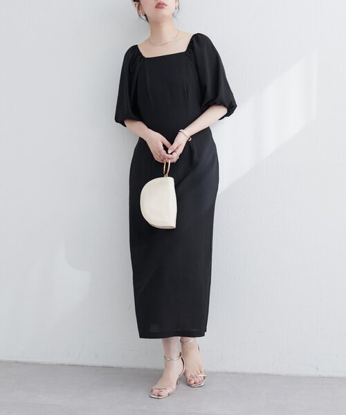 natural couture（ナチュラルクチュール）の「【ako】ポコポコチェック袖ボリュームワンピース（ワンピース・レディース・その他1/ピンク/グリーン/ボルドー/ブラック・FREE）」の8枚目の写真