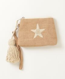 MAISON mou（メゾンムー）の「【Swaraj/スワラージ】両面手刺繍ジュートminiポーチ・スター（ポーチ）」