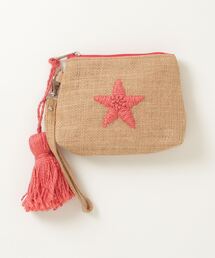MAISON mou（メゾンムー）の「【Swaraj/スワラージ】両面手刺繍ジュートminiポーチ・スター（ポーチ）」