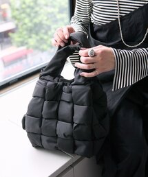 ear PAPILLONNER サイズL ブラック パル PAL 【ear PAPILLONNER】ステッチトート＆ショルダーバッグ