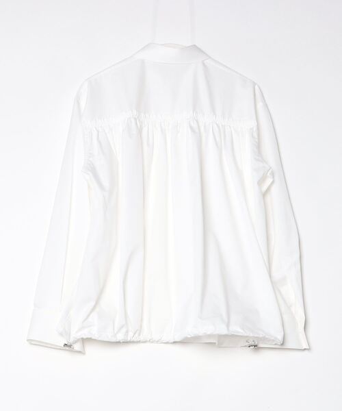 CINOH（チノ）の「SUPIMA C/PE/PU BACK GATHER SHIRT（シャツ/ブラウス・レディース・ホワイト/ブラック・38）」の3枚目の写真