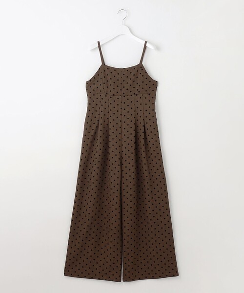 Feroux(フェルゥ)の「ドットフロッキー ロンパース(サロペット/オーバーオール・レディース・ブラック系1/ダークブラウン系1・SMALL/MEDIUM)」の3枚目の写真