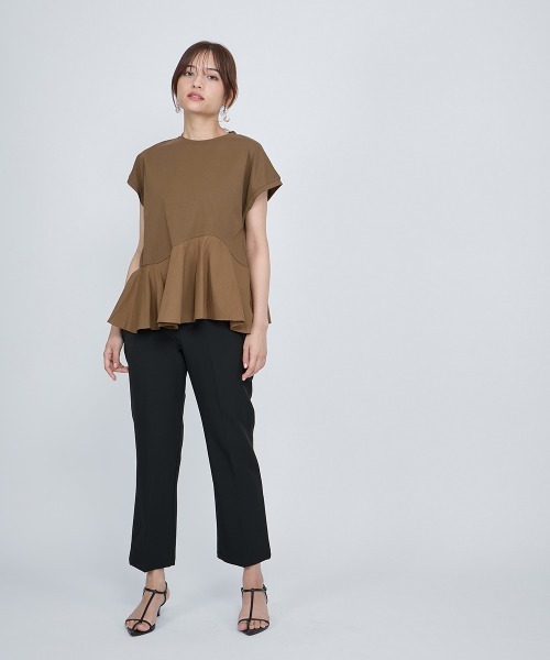 QUEENS COURT（クイーンズコート）の「センタープレスストレートパンツ≪手洗い可能≫（その他パンツ・レディース・ブラック/オフホワイト/カーキ・M）」の13枚目の写真