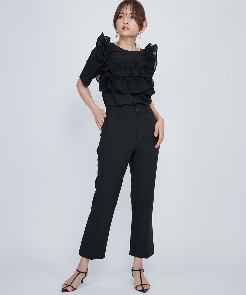 QUEENS COURT（クイーンズコート）の「センタープレスストレートパンツ≪手洗い可能≫（その他パンツ・レディース・ブラック/オフホワイト/カーキ・M）」の11枚目の写真